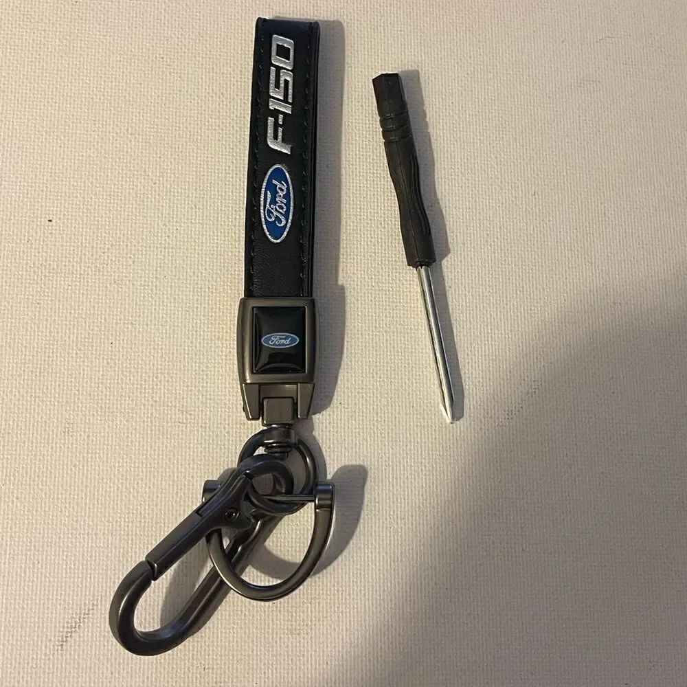 Ford F-150 key fob Keychain in black leather NWT